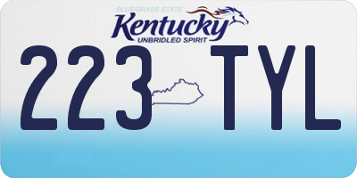 KY license plate 223TYL