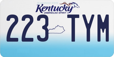 KY license plate 223TYM