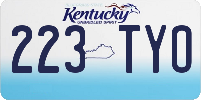 KY license plate 223TYO