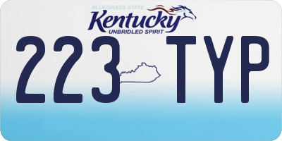 KY license plate 223TYP