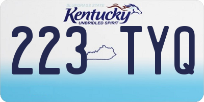 KY license plate 223TYQ