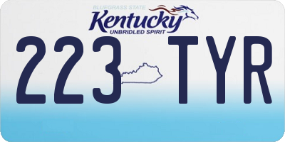 KY license plate 223TYR