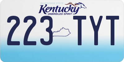 KY license plate 223TYT