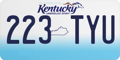 KY license plate 223TYU