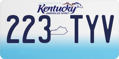 KY license plate 223TYV
