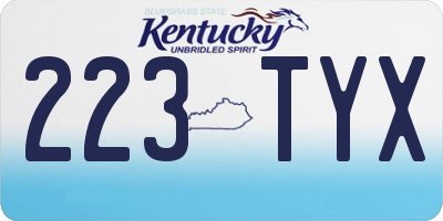 KY license plate 223TYX