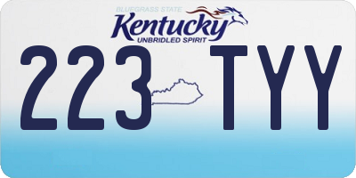 KY license plate 223TYY