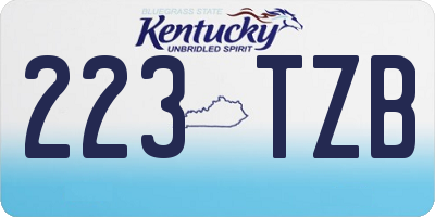 KY license plate 223TZB