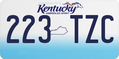 KY license plate 223TZC