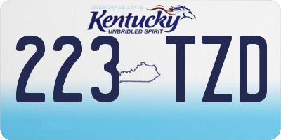 KY license plate 223TZD
