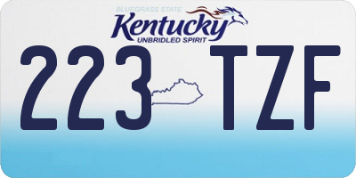 KY license plate 223TZF