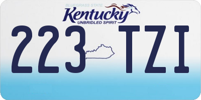 KY license plate 223TZI