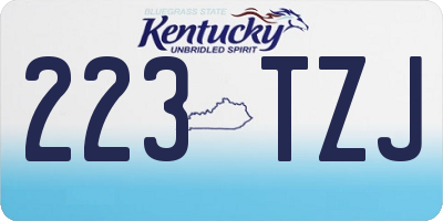 KY license plate 223TZJ