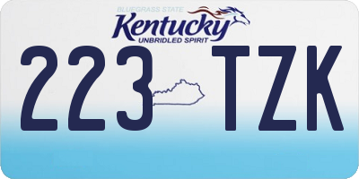 KY license plate 223TZK