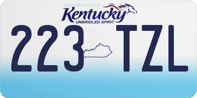 KY license plate 223TZL