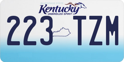 KY license plate 223TZM