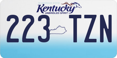 KY license plate 223TZN