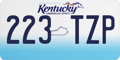 KY license plate 223TZP