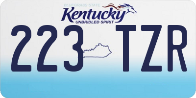KY license plate 223TZR
