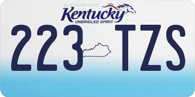 KY license plate 223TZS