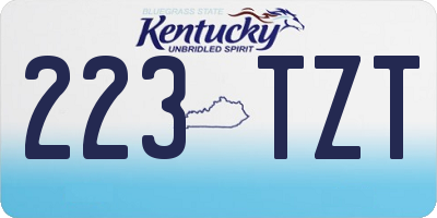 KY license plate 223TZT