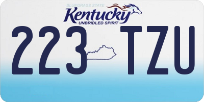 KY license plate 223TZU