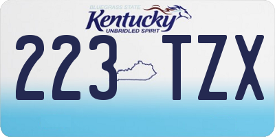 KY license plate 223TZX