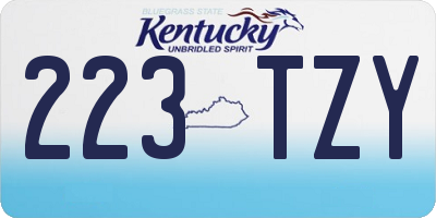 KY license plate 223TZY