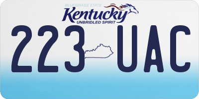 KY license plate 223UAC
