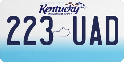 KY license plate 223UAD