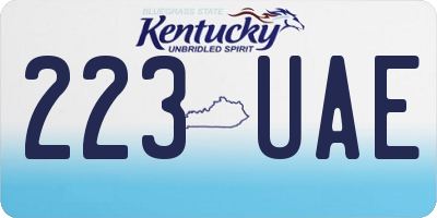 KY license plate 223UAE
