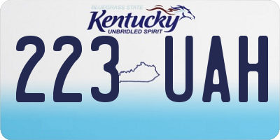KY license plate 223UAH