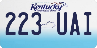 KY license plate 223UAI