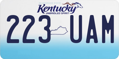 KY license plate 223UAM