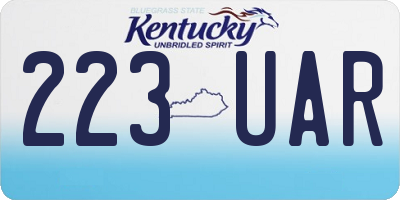 KY license plate 223UAR