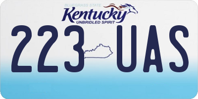 KY license plate 223UAS