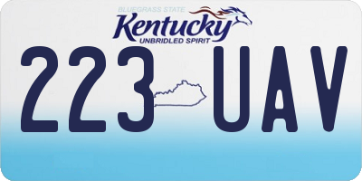 KY license plate 223UAV