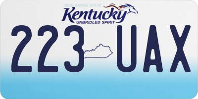 KY license plate 223UAX