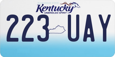 KY license plate 223UAY