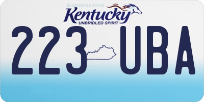 KY license plate 223UBA