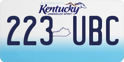KY license plate 223UBC