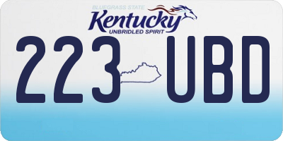 KY license plate 223UBD