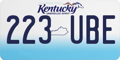 KY license plate 223UBE
