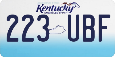 KY license plate 223UBF