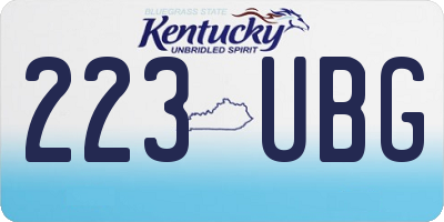 KY license plate 223UBG