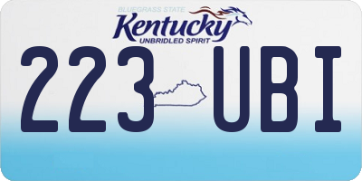 KY license plate 223UBI
