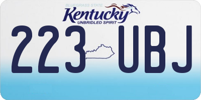 KY license plate 223UBJ