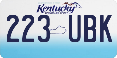 KY license plate 223UBK