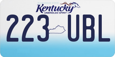 KY license plate 223UBL