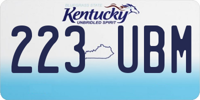KY license plate 223UBM